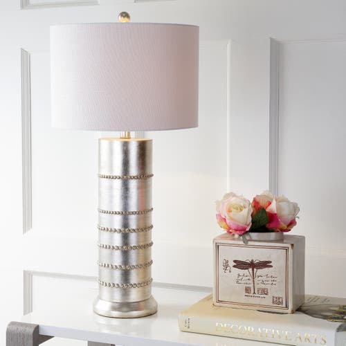 Jonathan Y Evelyn 31" Resin Led Table Lamp In Silver