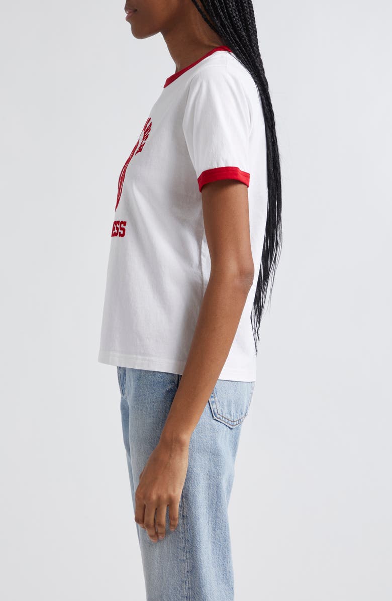 Sporty & Rich Flocked Emblem Cotton Ringer Graphic T-Shirt, Alternate, color,