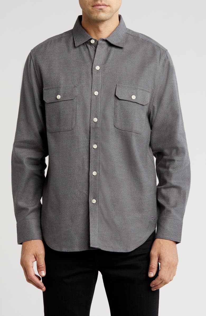 Tommy Bahama Blue Seas Button-Up Shirt, Main, color, Fog Grey