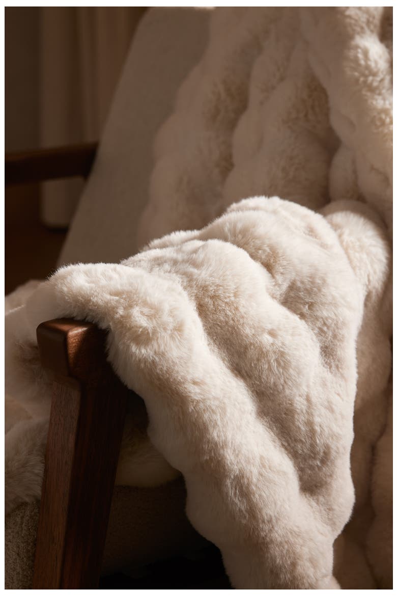 Bubble Cuddle Blanket, Alternate, color, CREME