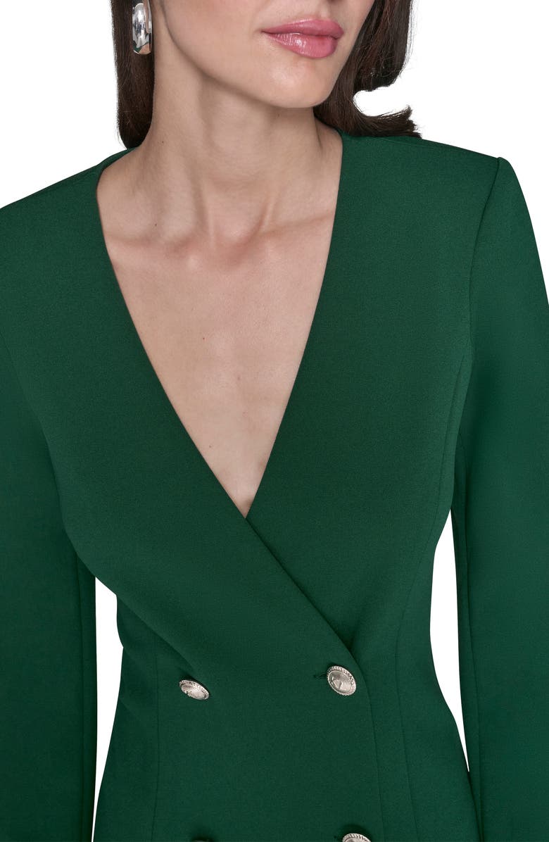 KARL LAGERFELD PARIS Ruffle Hem Scuba Crepe Dress, Alternate, color, Pine