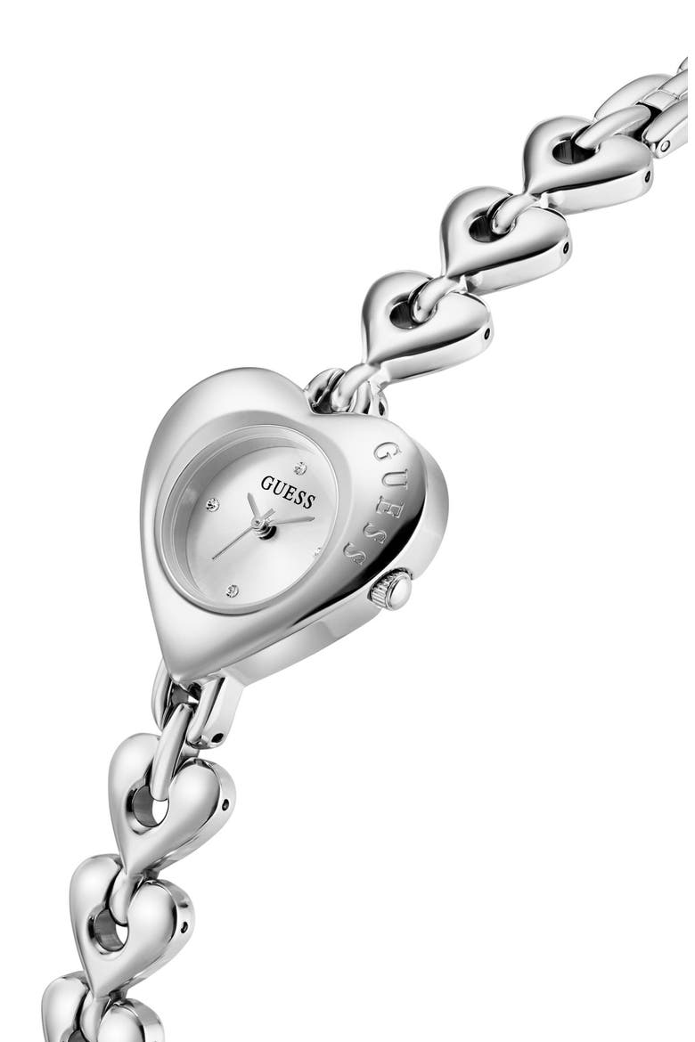Valerie Heart Bracelet Watch, 28mm, Alternate, color, SILVER