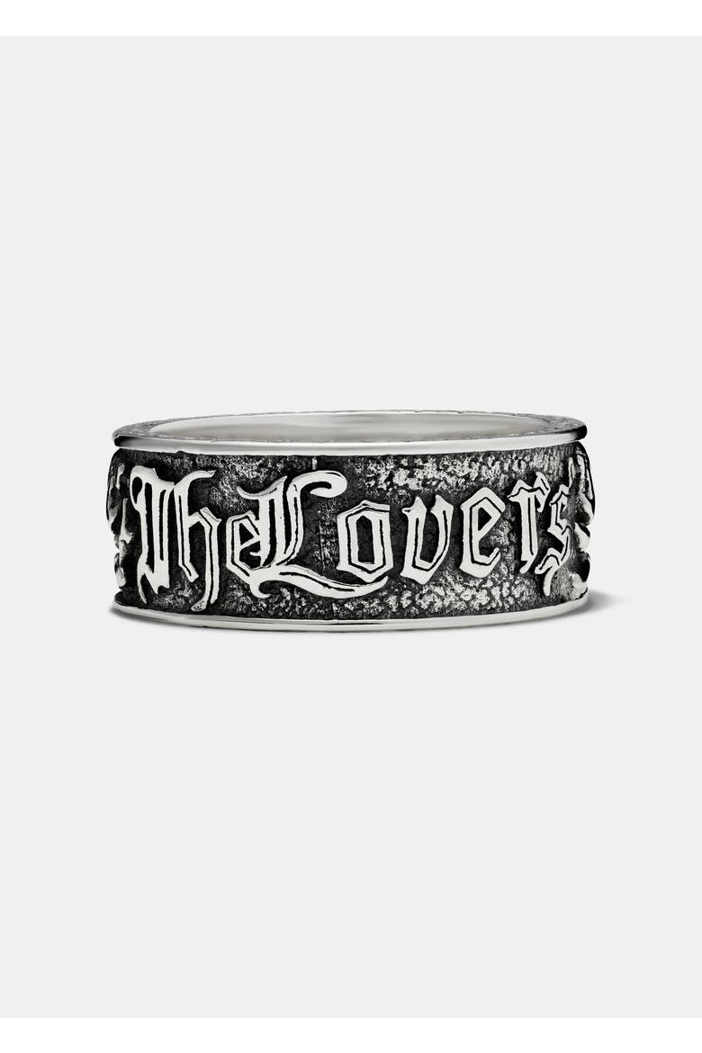 Amorata Thick Sterling Silver Ring, Alternate, color, Silver