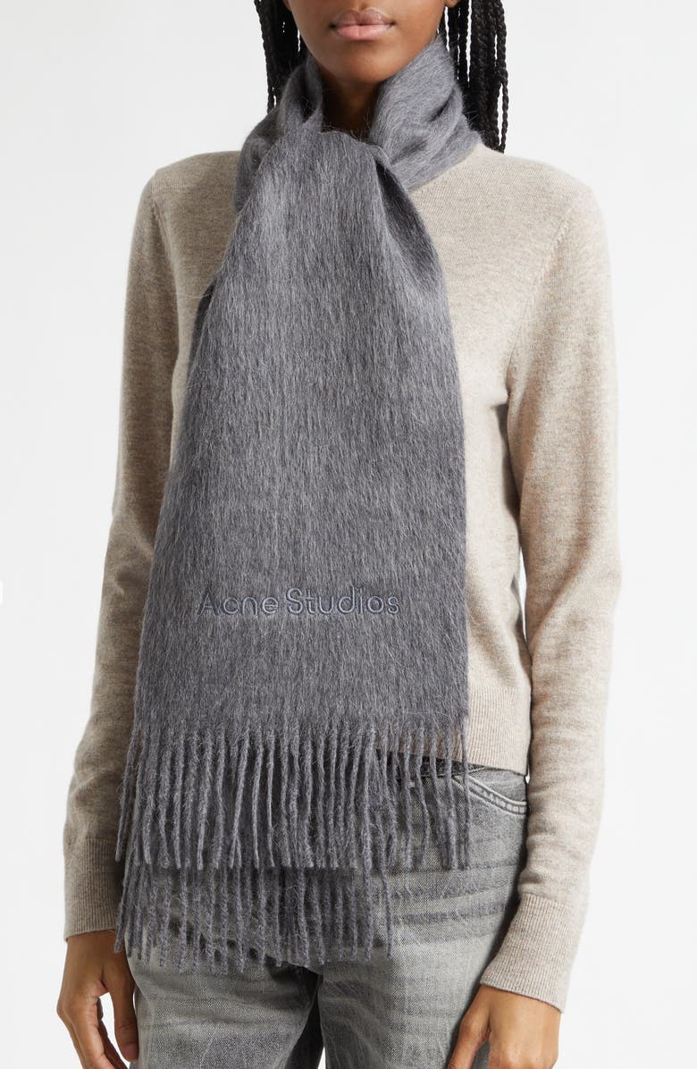 Acne Studios Vinnie Alpaca & Wool Scarf, Alternate, color, Grey Melange