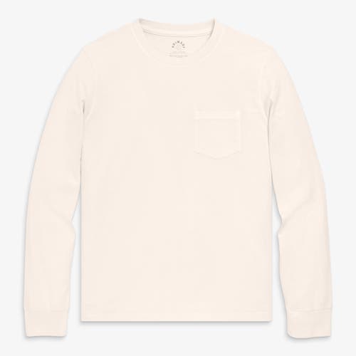 Primary Adult Long Sleeve Garment Dyed Pocket Tee In Neutral
