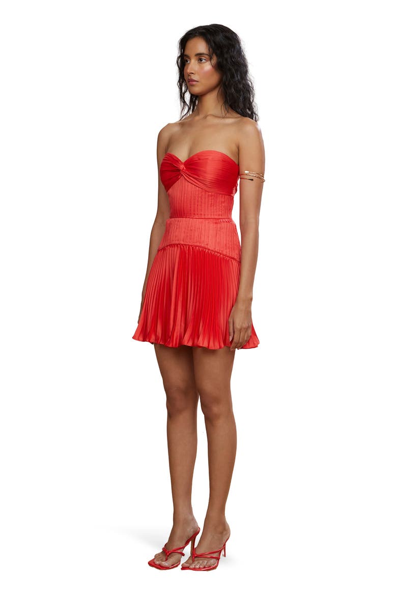 Catrina Mini Pleated Dress, Alternate, color, Red Rock