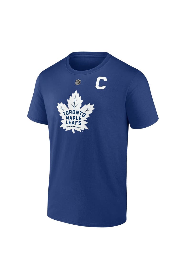 Men's Fanatics Auston Matthews Blue Toronto Maple Leafs Authentic Stack Name & Number T-Shirt, Alternate, color, Blue