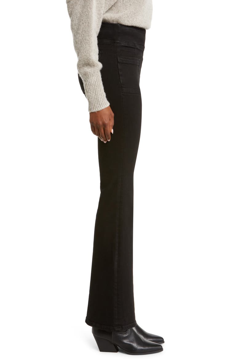 Jetset Flare Pull-On Jeans, Alternate, color, SHEEN NOIR