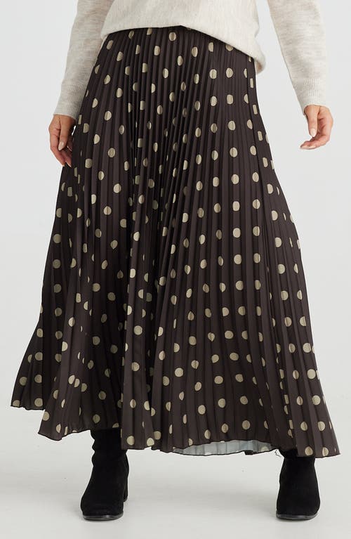 BRAVE + TRUE BRAVE+TRUE ALIAS POLKA DOT PLEATED MAXI SKIRT 