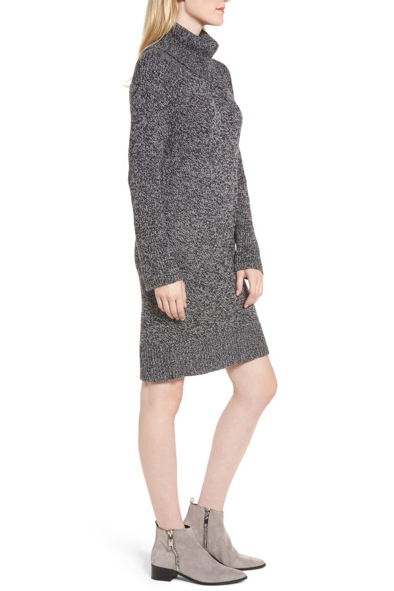 Turtleneck Sweater Dress, Alternate, color, NAVY GREY HEATHER NEPPY MARL