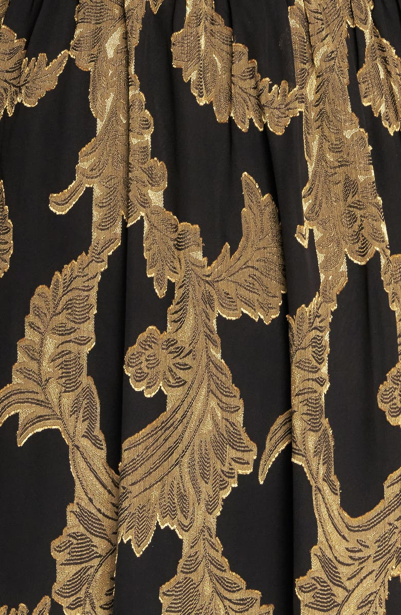 FLYING TOMATO Long Sleeve Chiffon Maxi Dress, Alternate, color, Dark Brown