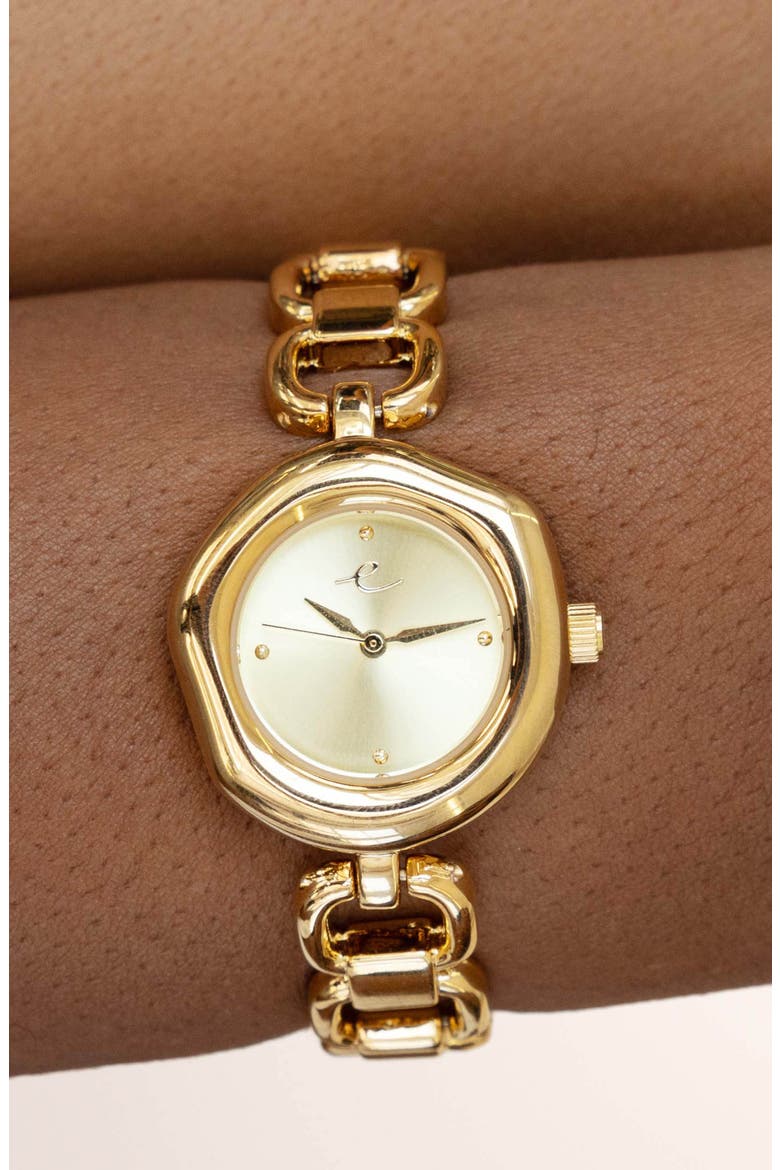 Open Circle Bracelet Watch, Alternate, color, GOLD