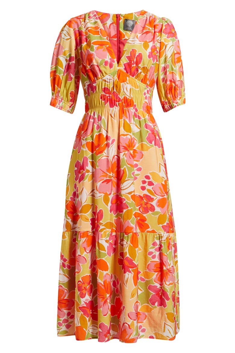 Floral Midi Sundress, Alternate, color, PINK MULTI