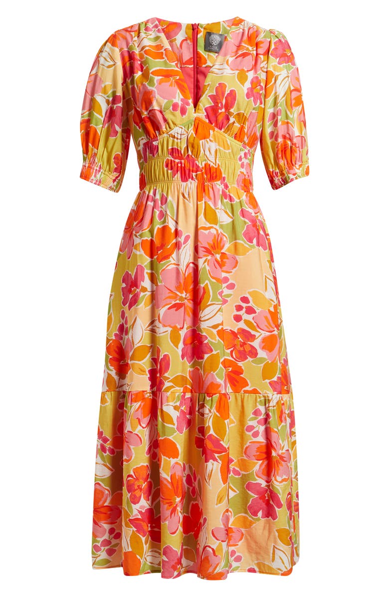 Vince Camuto Floral Midi Sundress, Alternate, color, Pink Multi