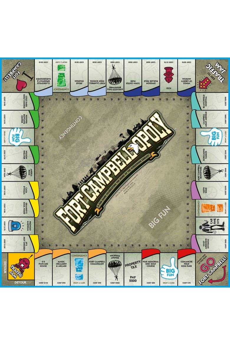 Fort Campbell Opoly Board Game, Alternate, color, Multicolored