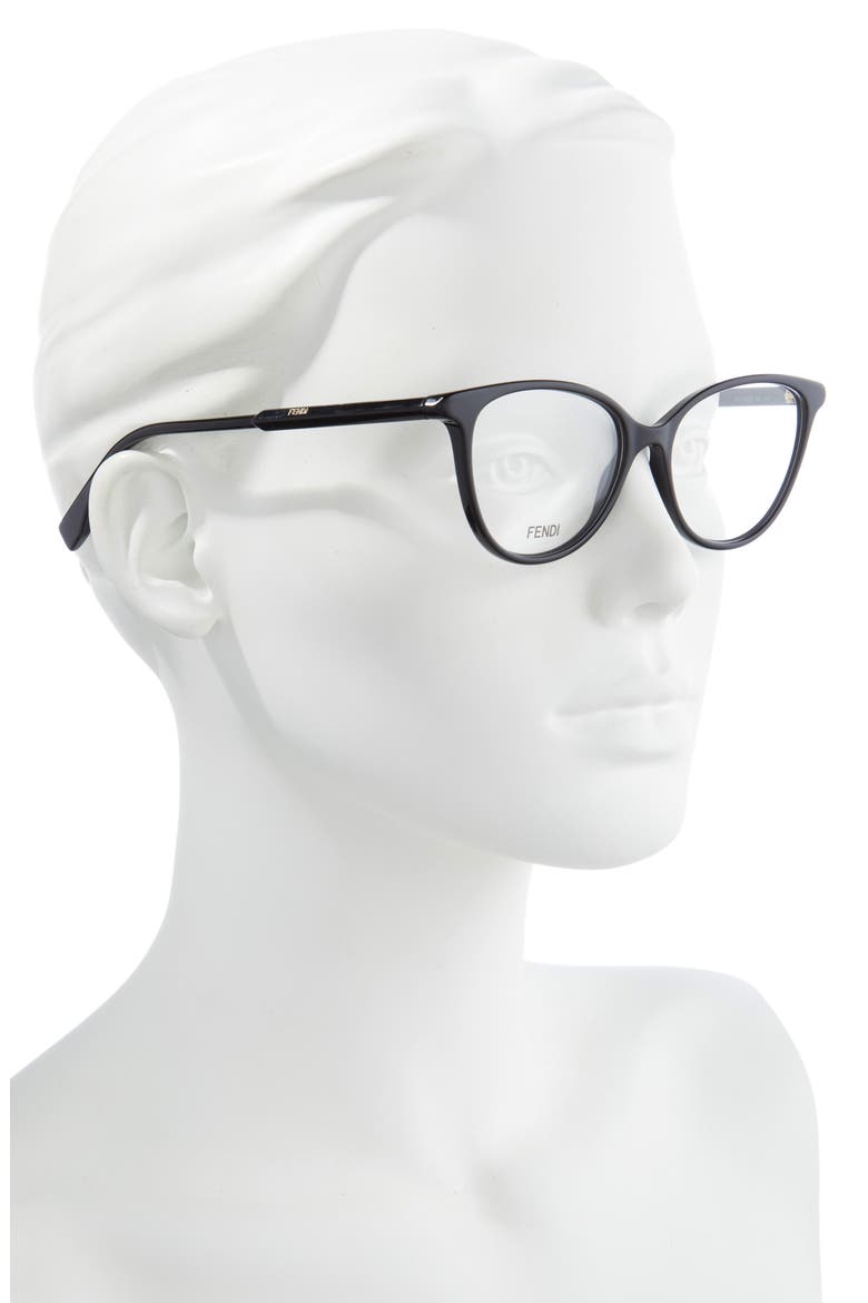53mm Cat Eye Optical Frames, Alternate, color, BLACK