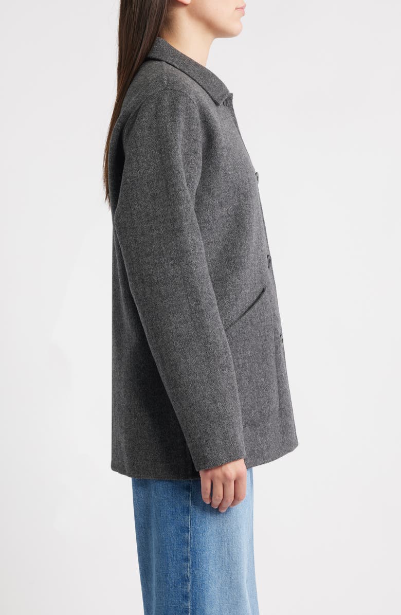 Pendleton Reversible Wool Blend Jacket, Alternate, color, Charcoal Herringbone