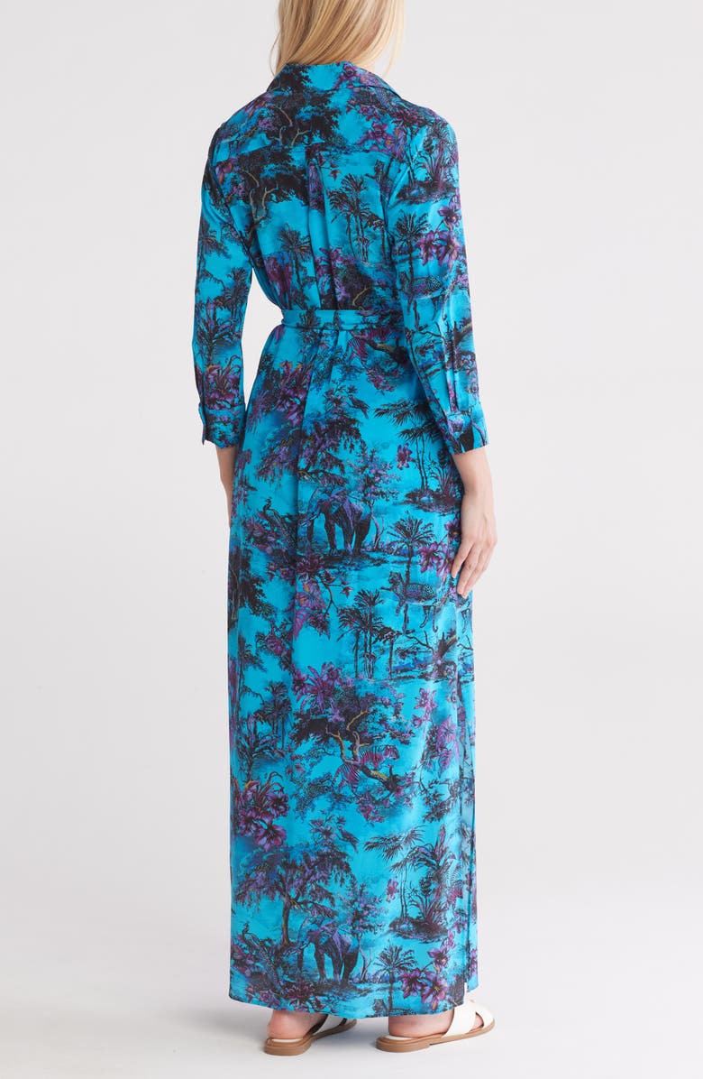 L'AGENCE Cameron Long Sleeve Silk Maxi Shirtdress, Alternate, color,