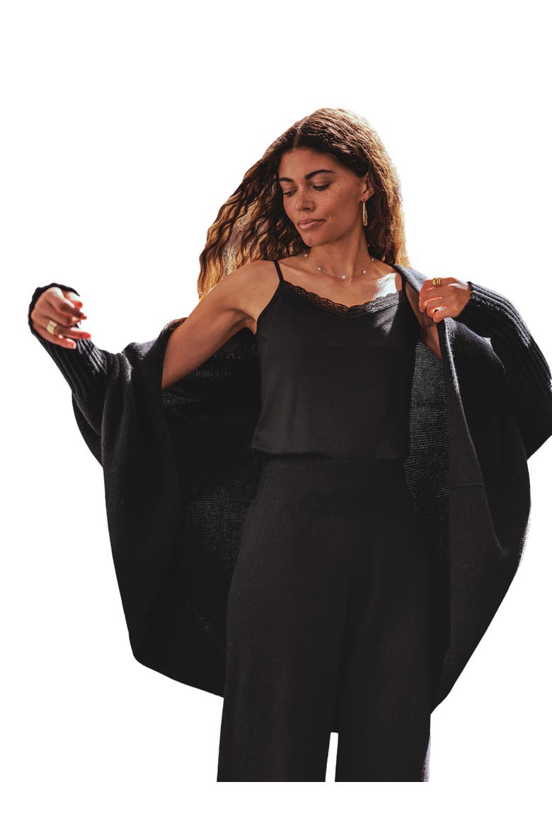 Supersoft Cocoon Cardigan, Main, color, BLACK