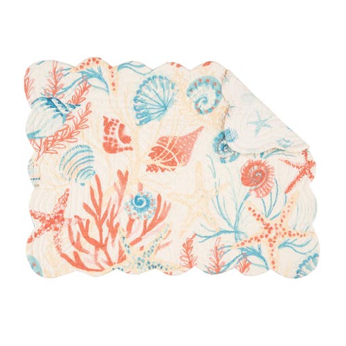 C & F Home C&f Home Shelly Shores Placemat, Set Of 6, 13" X 19" In Multi