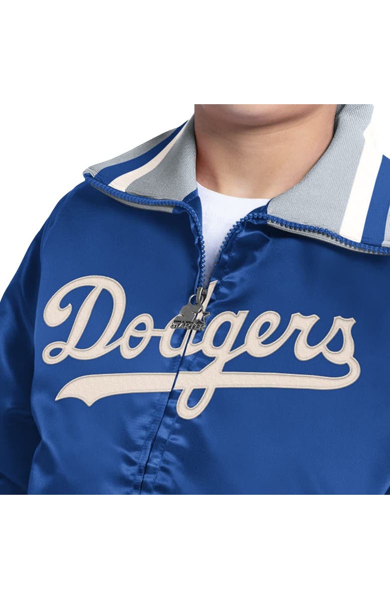 STARTER Youth Starter  Royal Los Angeles Dodgers The Captain Jr. Cooperstown Collection Full-Zip Varsity Jacket, Alternate, color, Royal