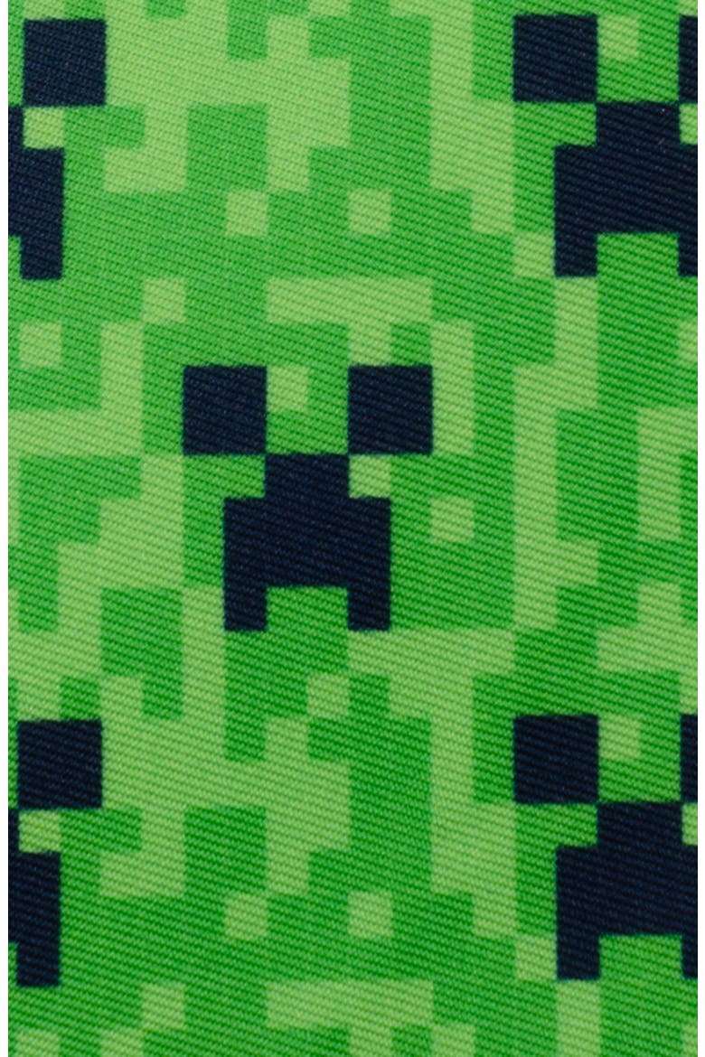Kids' Minecraft Creeper Clip-On Tie, Alternate, color, GREEN