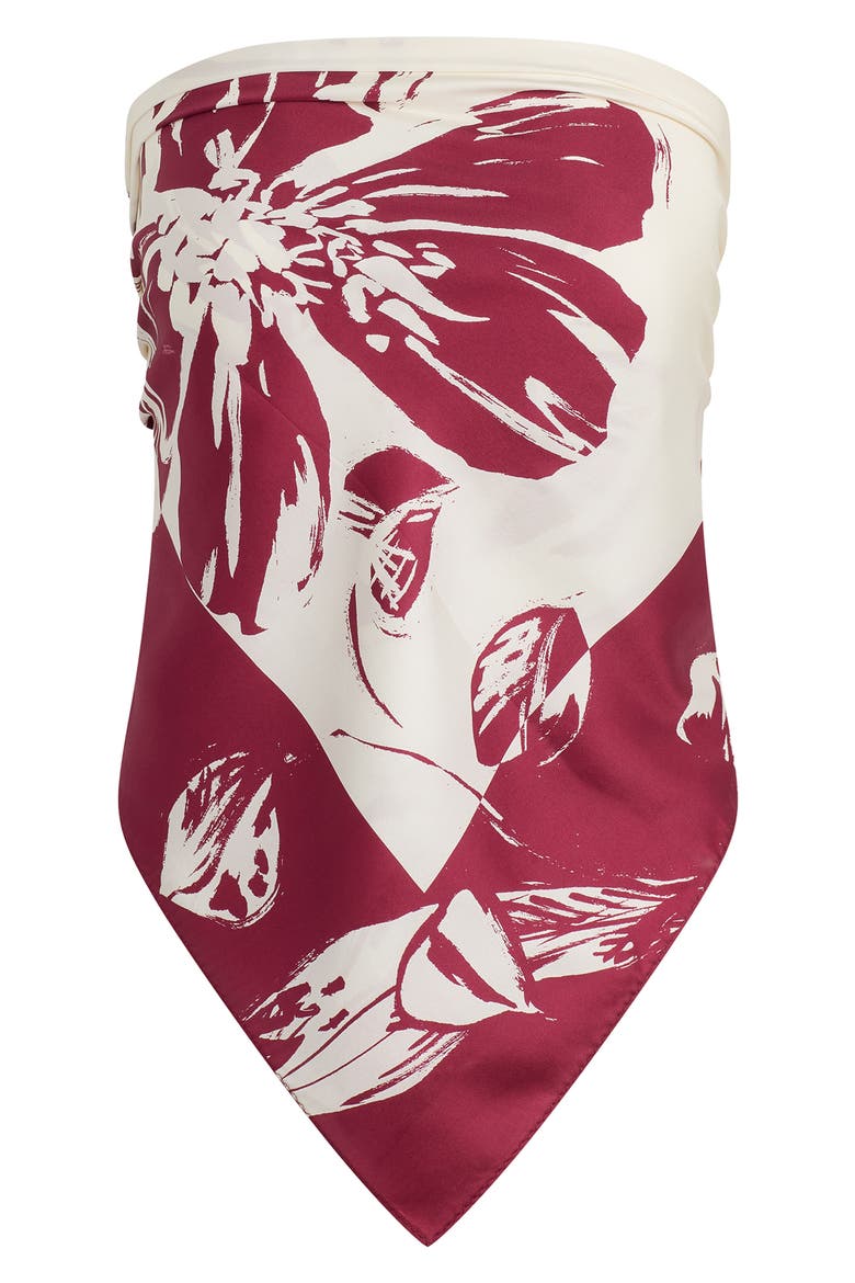 The Vintage Floral Silk Square Scarf, Main, color, EARTH RED