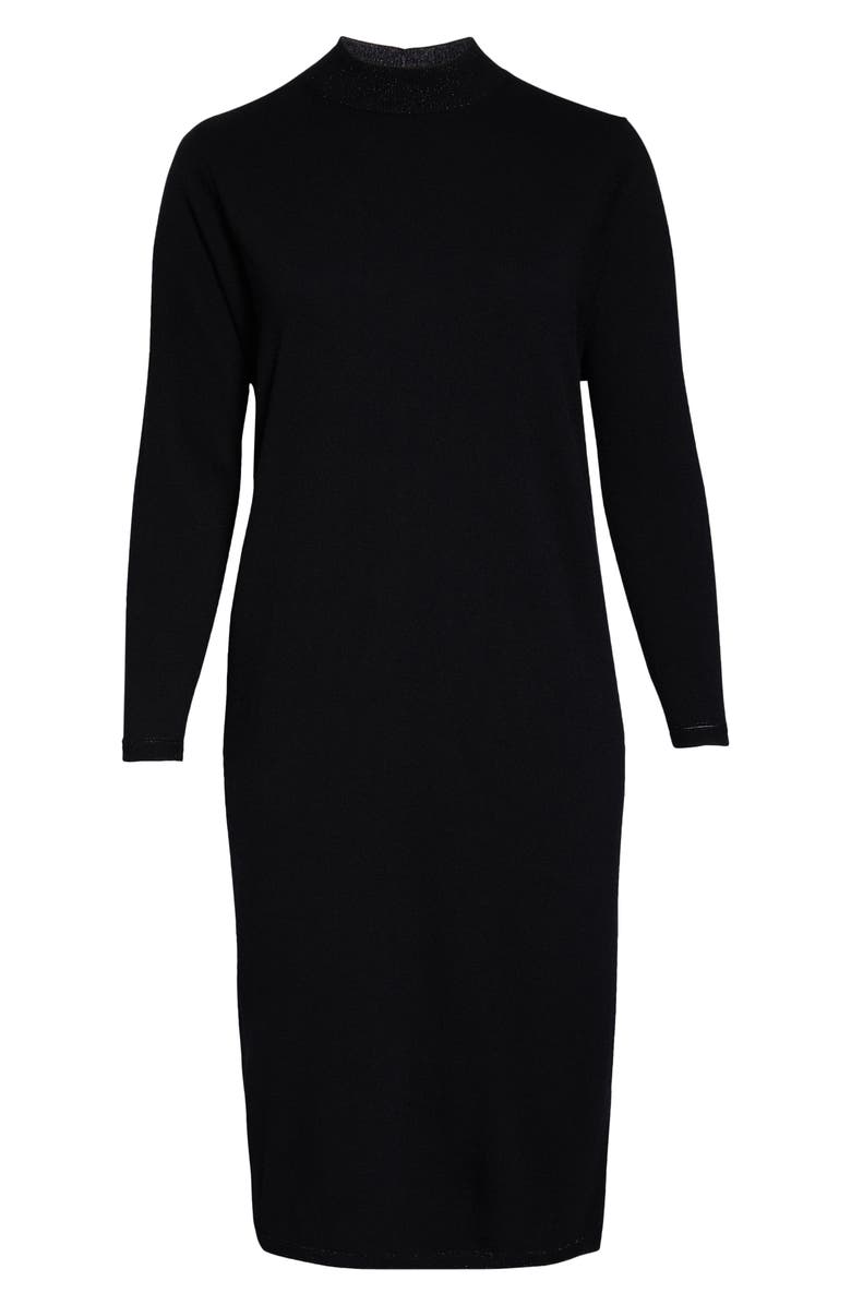 Lafayette 148 New York Sparkle Long Sleeve Wool-Blend Midi Dress, Alternate, color,