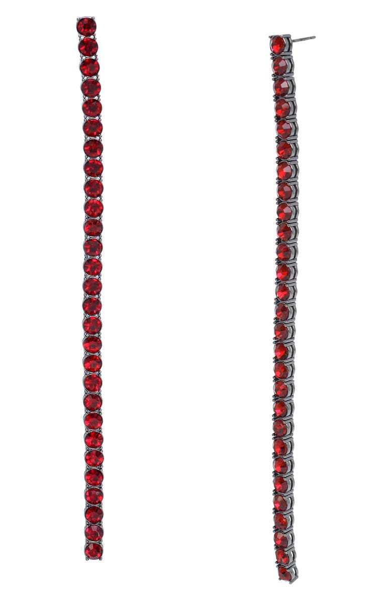 AllSaints Crystal Linear Drop Earrings, Main, color, Black