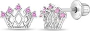 In Season Jewelry 5 Point Cubic Zirconia Crown Earrings