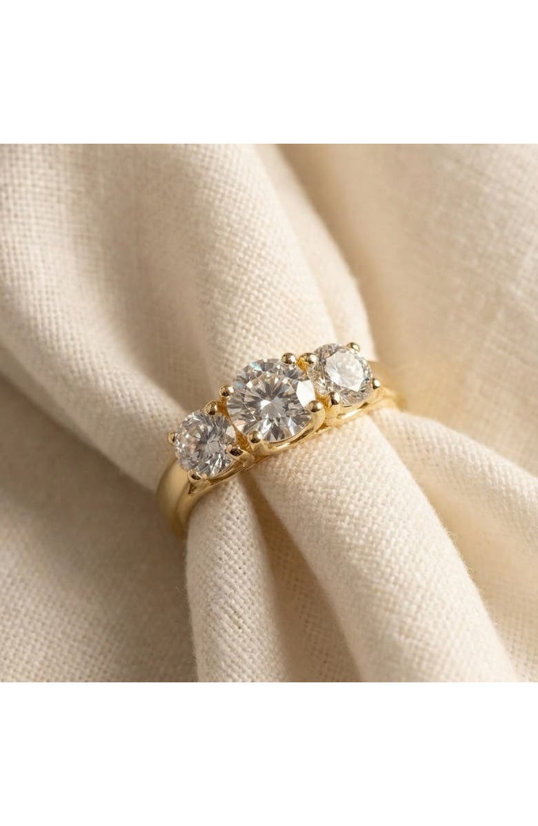 Bliss Diamond 2ct Three Stone Diamond Engagement 14K Gold Ring, Alternate, color, 14K Yellow Gold