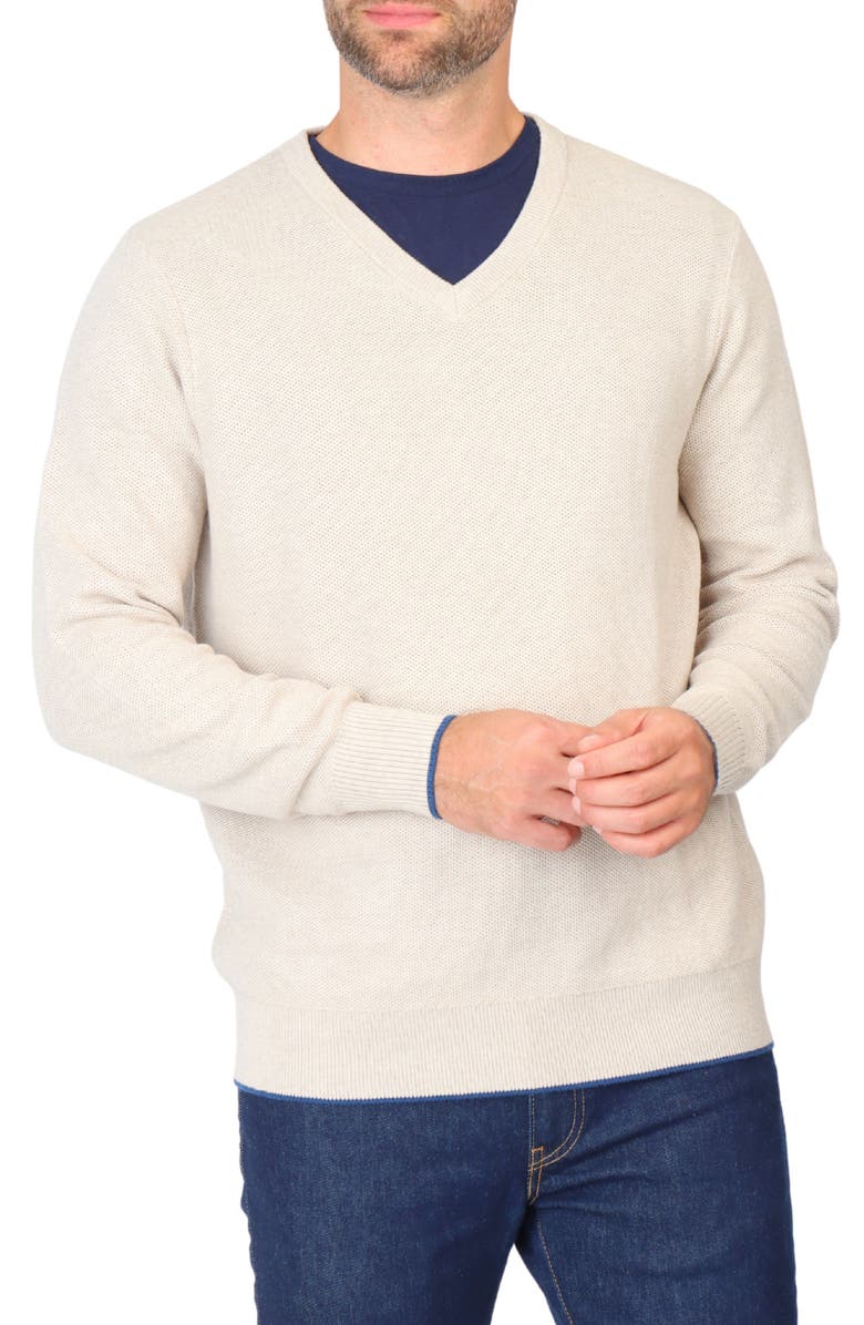 TailorByrd Waffle Knit V-Neck Sweater, Main, color, 