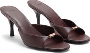 MANGO Metallic Detail Faux Leather Slide Sandal