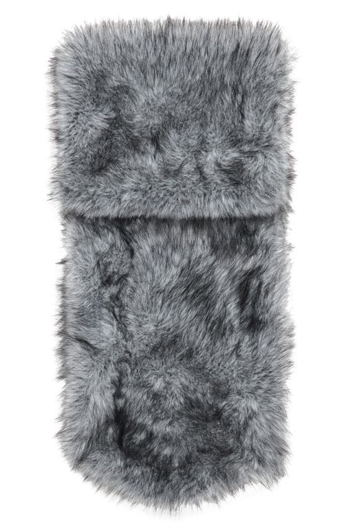 Mango Faux Fur Scarf In Gray