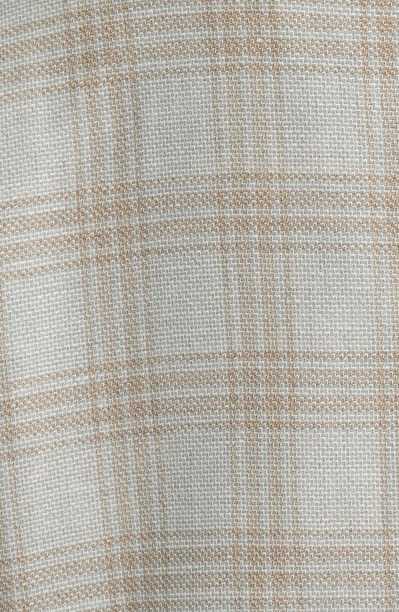 Jack Victor Hampton Light Grey Plaid Knit Wool & Linen Blend Sport Coat, Alternate, color, Light Grey