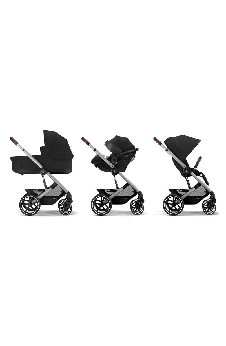 CYBEX Balios S Lux 2 Stroller, Aton G Infant Car Seat & Cot S Lux Travel System, Alternate, color, Moon Black