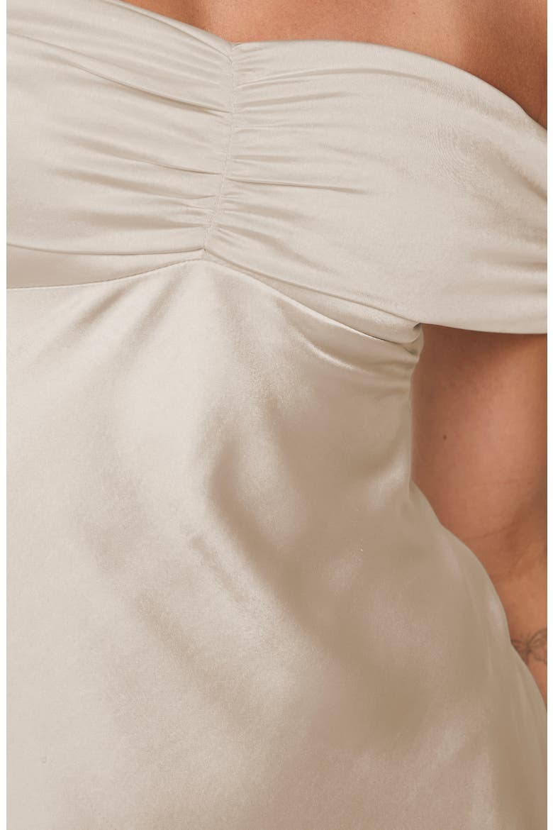 Sadee Off the Shoulder Satin Minidress, Alternate, color, LIGHT PINK
