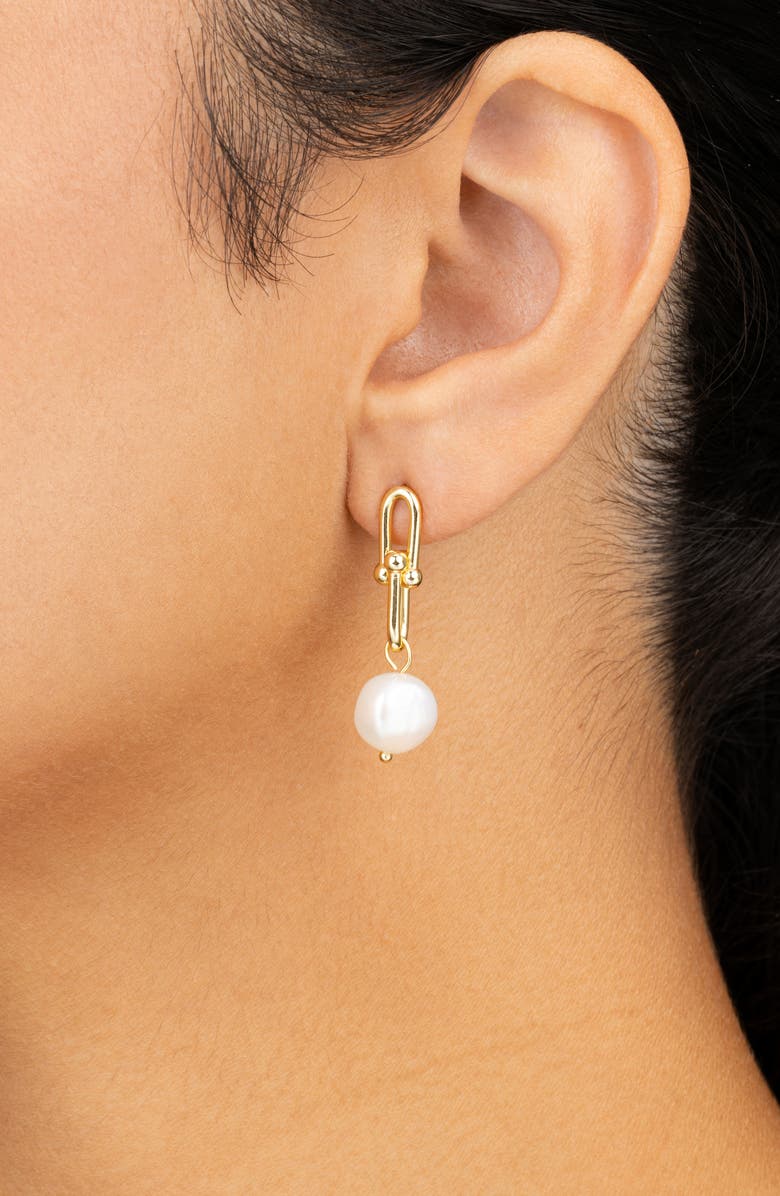 Sterling Forever Ellery Mother-of-Pearl Drop Earrings, Alternate, color, Gold/ Mother Of Pearl