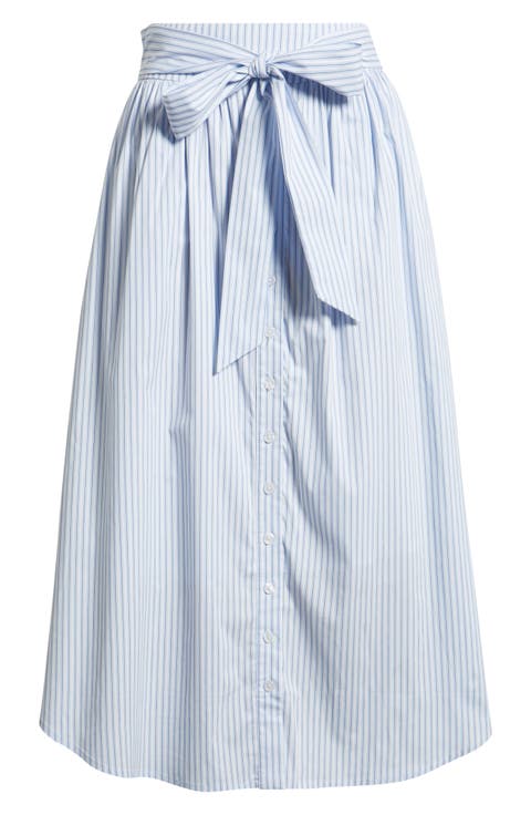 Chania Cotton Blend Midi Skirt