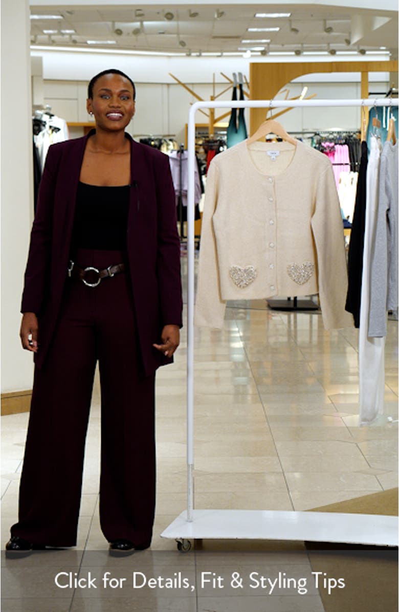 Rhinestone Heart Pocket Cardigan, sales video thumbnail