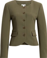 Nordstrom Curved Hem Collarless Jacket