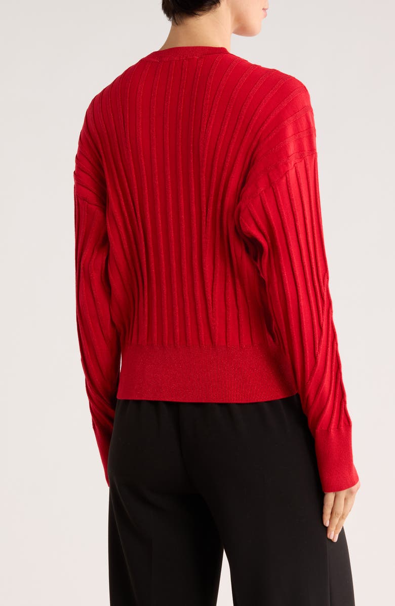 DKNY Transfer Stitch Sweater, Alternate, color, Red Light