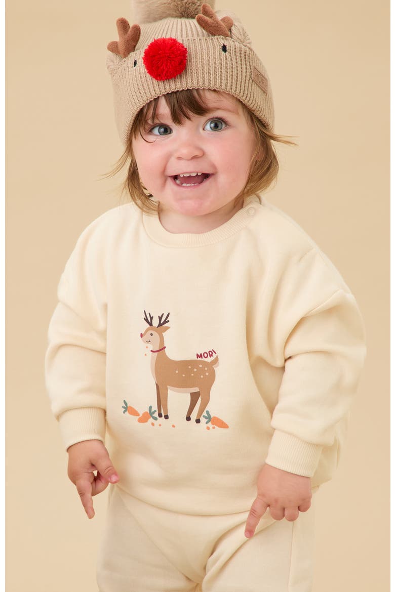 Reindeer Sweatshirt, Alternate, color, Reindeer & Cream