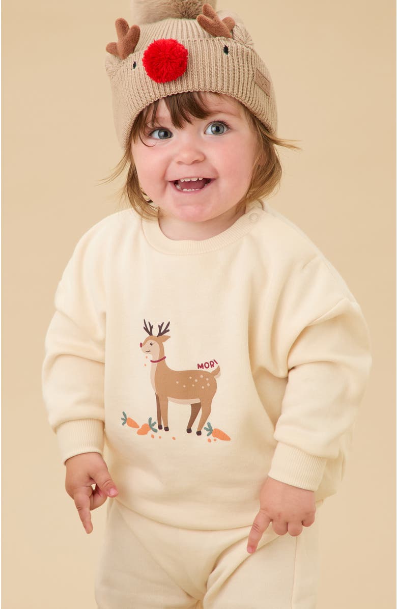 MORI Reindeer Sweatshirt, Alternate, color, Reindeer & Cream