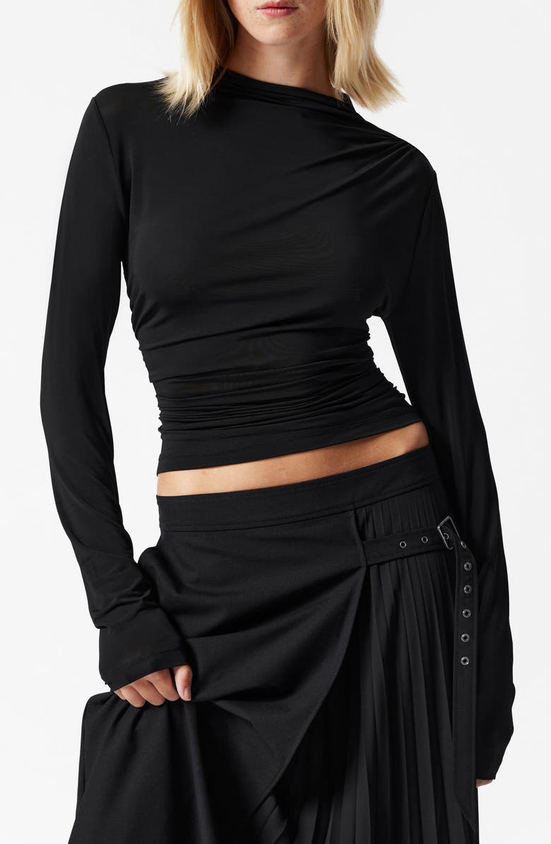 & Other Stories Drape Asymmetric Funnel Neck Top, Main, color, 