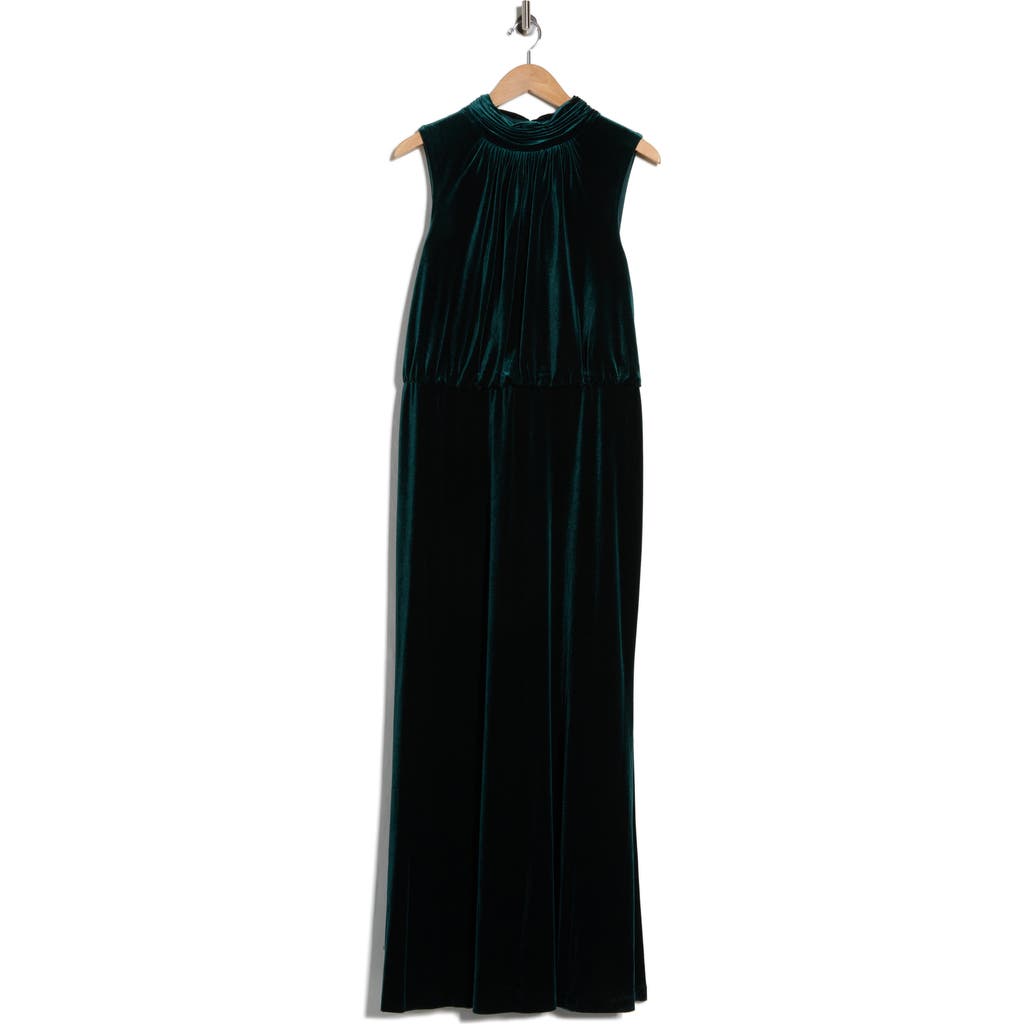 Eliza J Mock Neck Sleeveless Gown In Green