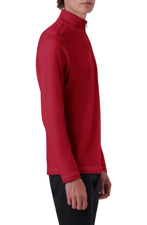 Bugatchi Quarter Zip Knit Pullover In Pink