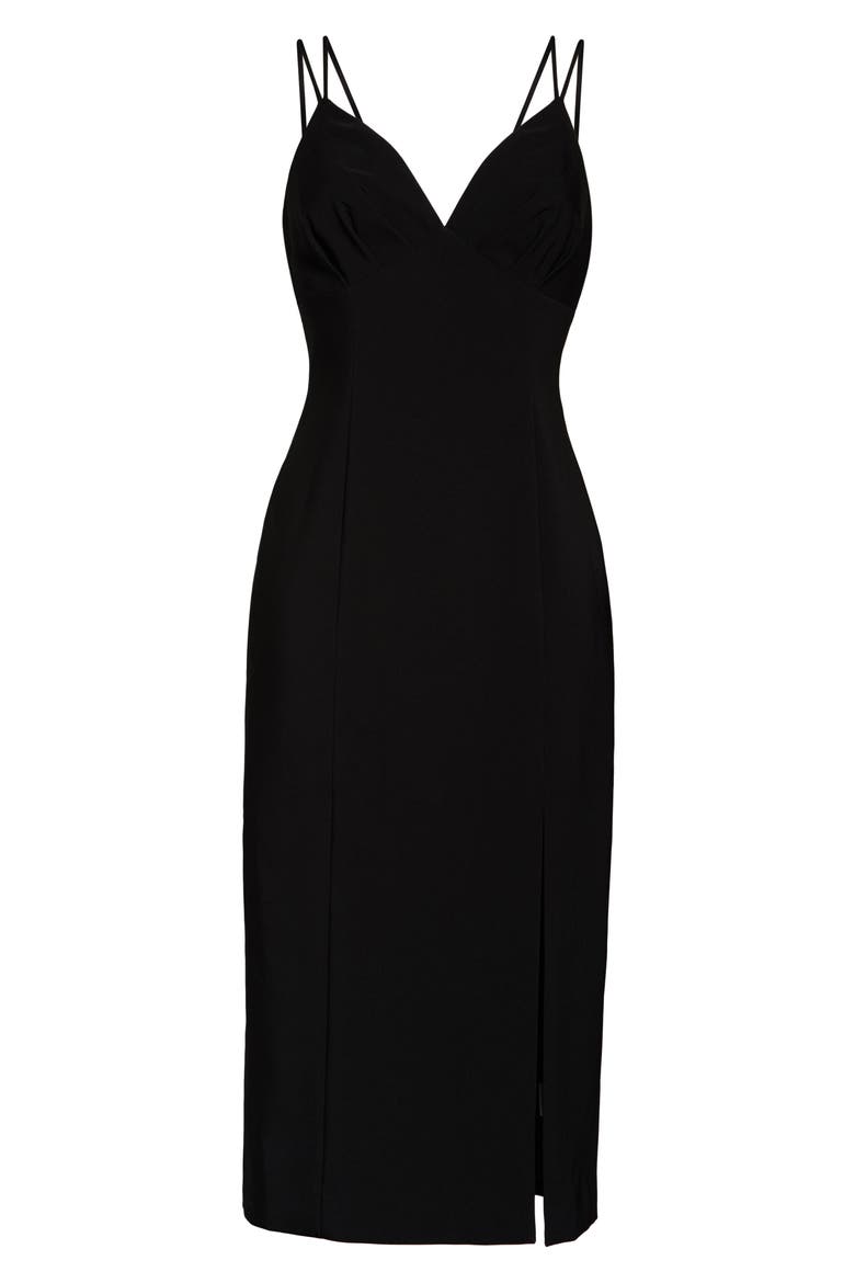 Victoria Dual Strap Midi Dress, Alternate, color, BLACK