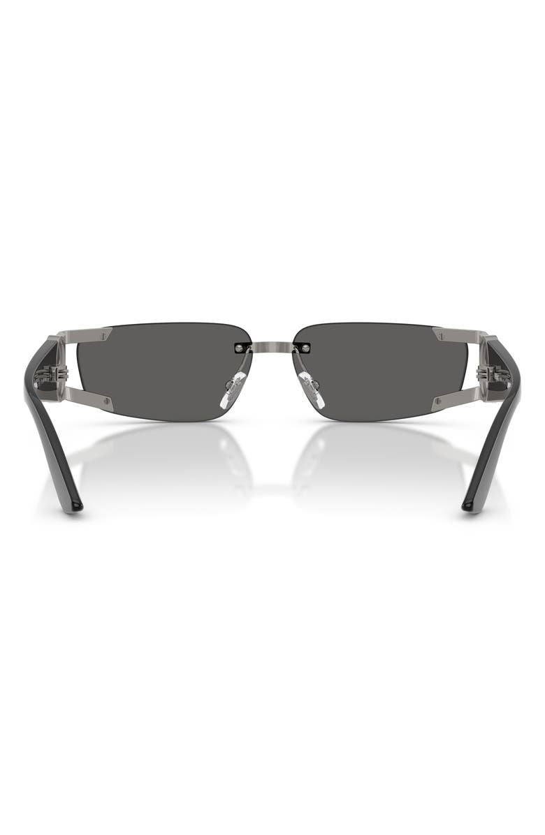 Versace 59mm Rectangular Sunglasses, Alternate, color, Gunmetal / Grey Mirror Silver