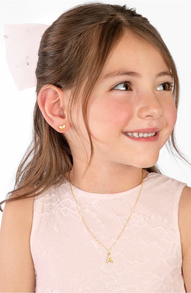 Tiny Blessings 14K Gold Little Butterfly Studs Screw Back Earrings, Alternate, color, 14K Yellow Gold